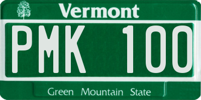 VT license plate PMK100
