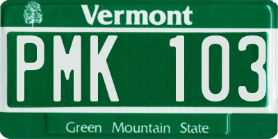 VT license plate PMK103