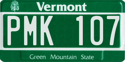 VT license plate PMK107