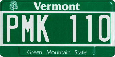 VT license plate PMK110