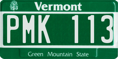VT license plate PMK113