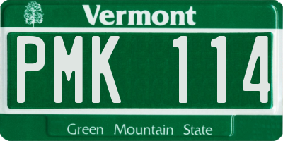 VT license plate PMK114