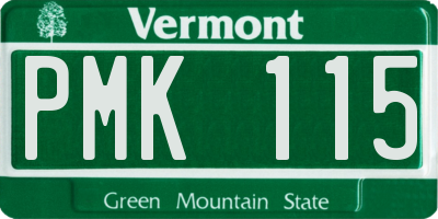 VT license plate PMK115