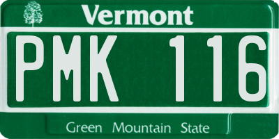 VT license plate PMK116