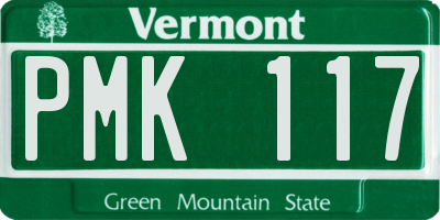 VT license plate PMK117