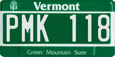 VT license plate PMK118