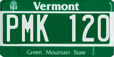 VT license plate PMK120