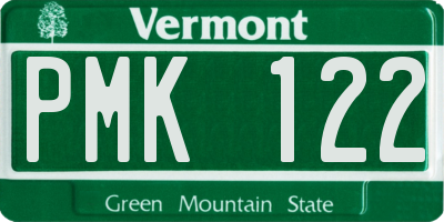 VT license plate PMK122