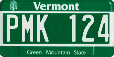VT license plate PMK124