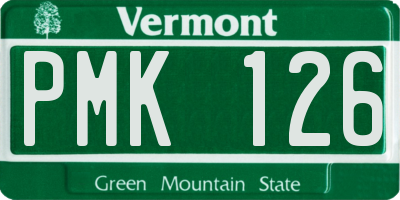 VT license plate PMK126
