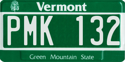 VT license plate PMK132