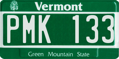 VT license plate PMK133