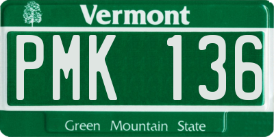 VT license plate PMK136
