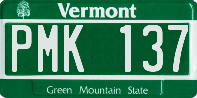 VT license plate PMK137