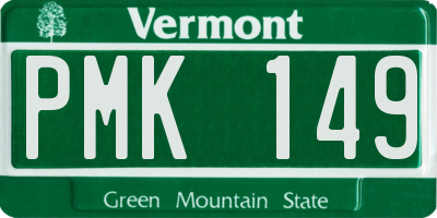 VT license plate PMK149