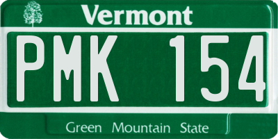 VT license plate PMK154