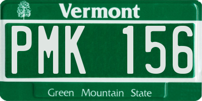 VT license plate PMK156