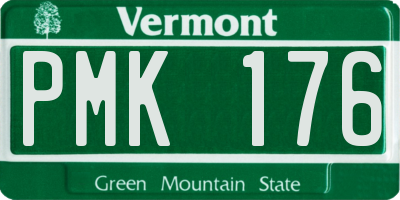 VT license plate PMK176