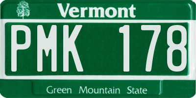 VT license plate PMK178