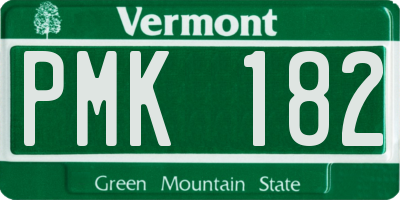 VT license plate PMK182