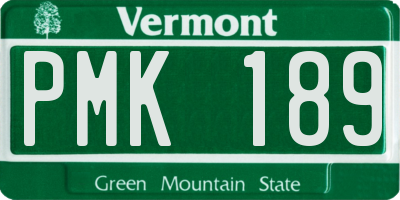 VT license plate PMK189