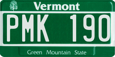 VT license plate PMK190