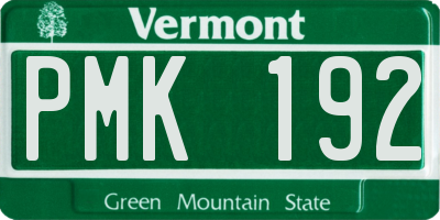 VT license plate PMK192