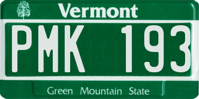 VT license plate PMK193