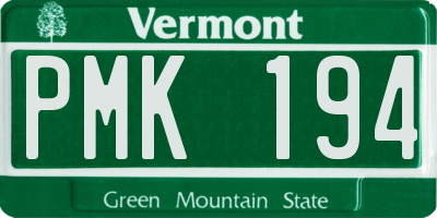 VT license plate PMK194
