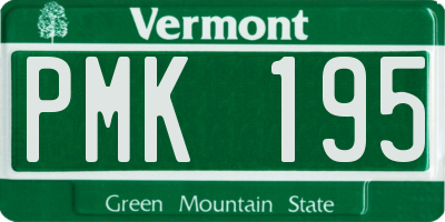 VT license plate PMK195