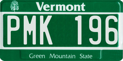 VT license plate PMK196