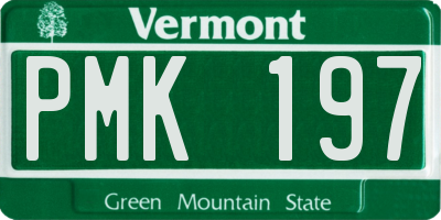 VT license plate PMK197