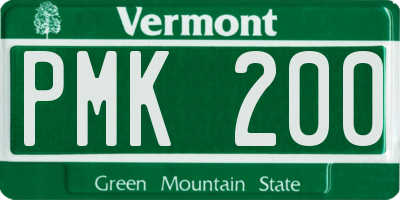 VT license plate PMK200