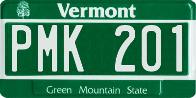 VT license plate PMK201