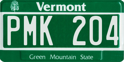 VT license plate PMK204