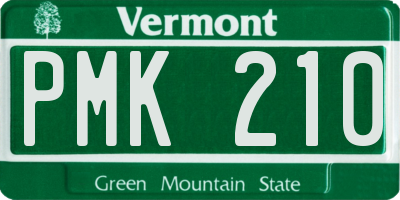 VT license plate PMK210