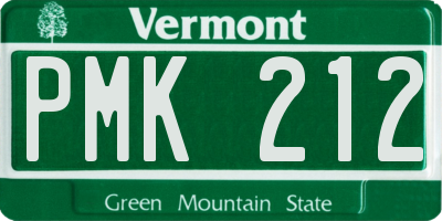 VT license plate PMK212
