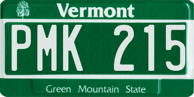 VT license plate PMK215