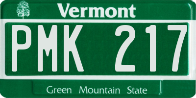 VT license plate PMK217