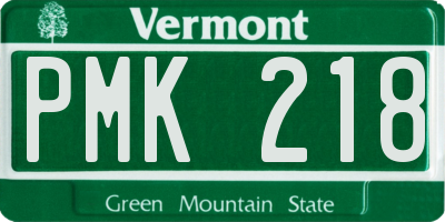 VT license plate PMK218