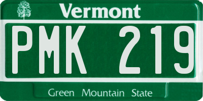 VT license plate PMK219