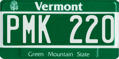 VT license plate PMK220