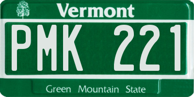 VT license plate PMK221