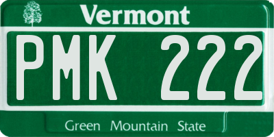VT license plate PMK222