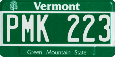 VT license plate PMK223