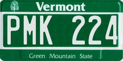VT license plate PMK224