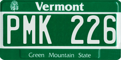 VT license plate PMK226