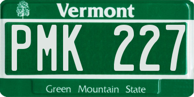 VT license plate PMK227