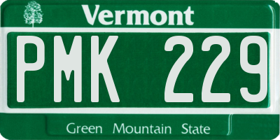 VT license plate PMK229