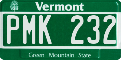 VT license plate PMK232